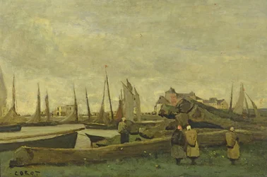 Tréport - Un quai, vers 1855-65